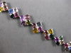 EXTRA LARGE 35.39CT DIAMOND & AAA MULTI COLOR SAPPHIRE 18KT WHITE GOLD BRACELET