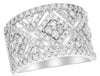 WIDE 1.30CT DIAMOND 14KT WHITE GOLD SQUARE GEOMETRICAL WEDDING ANNIVERSARY RING