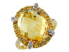 LARGE 8.41CT DIAMOND & AAA YELLOW SAPPHIRE & CITRINE 14KT YELLOW GOLD OVAL RING