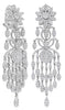 EXTRA LARGE 5.93CT DIAMOND 18KT WHITE GOLD 3D ROUND & BAGUETTE FLOWER EARRINGS