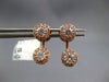 1.20CT DIAMOND 14KT ROSE GOLD 3D DOUBLE SOLITAIRE HALO FLOWER HANGING EARRINGS