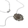 ESTATE .70CT MOCHA DIAMOND 18KT WHITE GOLD 3D ROUND ZIG ZAG FUN FLOATING PENDANT