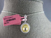 1.51CT WHITE & FANCY YELLOW DIAMOND 18K 2 TONE GOLD 3D OVAL & ROUND HALO PENDANT
