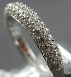 .71CT DIAMOND 18KT WHITE GOLD PAVE 3 ROW SEMI ETERNITY WEDDING ANNIVERSARY RING
