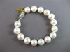 LARGE & LONG AAA SOUTH SEA PEARL 14KT WHITE GOLD 10.5MM FILIGREE BRACELET #27462