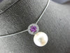 LARGE .53CT DIAMOND & AAA PINK SAPPHIRE & SOUTH SEA PEARL 14K WHITE GOLD PENDANT