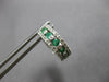 1.10CT DIAMOND & AAA EMERALD 14KT WHITE GOLD HUGGIE HOOP HANGING EARRINGS #27895