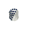 LARGE 3.04CT DIAMOND & AAA SAPPHIRE 18KT WHITE GOLD 3D MULTI ROW COCKTAIL RING
