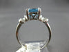 1.99CT DIAMOND & AAA BLUE TOPAZ 14KT WHITE GOLD CUSHION & ROUND FRIENDSHIP RING