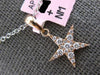 ESTATE .15CT DIAMOND 14K ROSE GOLD CLASSIC ROUND PAVE STAR LOVE FLOATING PENDANT