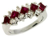 1.90CT DIAMOND & AAA RUBY 14KT WHITE GOLD 3D PRINCESS CLASSIC PYRAMID FUN RING