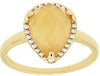 2.63CT DIAMOND & AAA CITRINE 14KT YELLOW GOLD PEAR SHAPE & ROUND HALO FUN RING