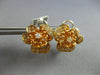 LARGE .83CT DIAMOND 18KT WHITE & ROSE GOLD ROSE FLOWER CLIP ON HANGING EARRINGS