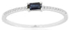 .23CT DIAMOND & AAA SAPPHIRE 14KT WHITE GOLD EMERALD CUT & ROUND FRIENDSHIP RING