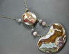 EXTRA LARGE & LONG MULTI COLOR ENAMEL & AAA AGATE STERLING SILVER NECKLACE 27624