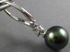 .19CT DIAMOND & AAA TAHITIAN PEARL 14KT WHITE GOLD 3D LEVERBACK HANGING EARRINGS