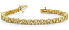 LARGE 3.0CT DIAMOND 14KT YELLOW GOLD ROUND TRIANGULAR SHAPE LOVE TENNIS BRACELET