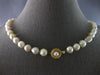 ESTATE LONG AAA PEARL 14KT YELLOW GOLD 3D CLASSIC FLOWER LOVE NECKLACE #27558