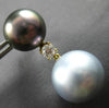 LARGE .45CT DIAMOND & AAA LIGHT & DARK TAHITIAN PEARL 18KT YELLOW GOLD EARRINGS