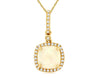 1.54CT DIAMOND & AAA OPAL 14K YELLOW GOLD 3D CUSHION & ROUND HALO SQUARE PENDANT