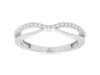ESTATE .16CT DIAMOND 14KT WHITE GOLD 3D V SHAPE INFINITY FUN RING