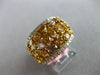 LARGE 4.63CT WHITE & INTENSE MULTI COLOR DIAMOND 18KT 2 TONE GOLD CLUSTER RING