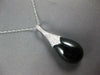 LARGE 16.06CT DIAMOND & AAA ONYX 14KT WHITE GOLD 3D TEAR DROP FLOATING PENDANT
