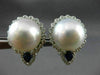 LARGE 2.38CT DIAMOND AAA SAPPHIRE & SOUTH SEA PEARL 18KT WHITE GOLD 3D EARRINGS