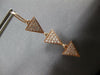 .98CT DIAMOND 14KT ROSE GOLD TRIANGULAR PAST PRESENT FUTURE FUN HANGING EARRINGS