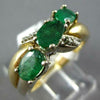 ESTATE 1.54CT DIAMOND & AAA EMERALD 14K YELLOW GOLD 3D OVAL CRISS CROSS FUN RING