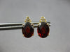 ESTATE 2.50CT DIAMOND & AAA GARNET 14KT YELLOW GOLD CLASSIC FLOWER STUD EARRINGS