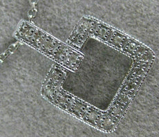 ESTATE .15CT DIAMOND 14KT WHITE GOLD CLASSIC OPEN SQUARE FILIGREE PENDANT #20917