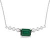 1.18CT DIAMOND & AAA EMERALD 14KT WHITE GOLD EMERALD CUT & ROUND LOVE NECKLACE