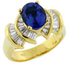 LARGE 3.65CT DIAMOND & AAA TANZANITE 14KT YELLOW GOLD 3D CLASSIC ENGAGEMENT RING