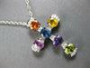 LARGE .45CT DIAMOND & AAA MULTI COLOR SAPPHIRE 18KT WHITE GOLD FLOATING PENDANT
