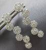 ESTATE 1.20CT DIAMOND 18KT WHITE GOLD MULTI FLOWER JOURNEY FUN HANGING EARRINGS