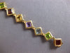 12.6CT AAA MULTI GEM 14KT YELLOW GOLD 3D PRINCESS GEOMETRICAL TENNIS BRACELET