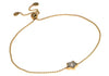 ESTATE .09CT DIAMOND 18KT 2 TONE GOLD 3D SOLITAIRE STAR ADJUSTABLE LOVE BRACELET