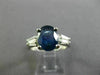 ESTATE LARGE 2.6CT DIAMOND & AAA KASHMIR SAPPHIRE 14K WHITE GOLD ENGAGEMENT RING