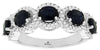 Estate 2.53Ct Diamond & AAA Sapphire 14Kt White Gold 3D 5 Stone Flower Anniversary Ring