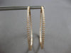 EXTRA LARGE 2.39CT DIAMOND 18KT ROSE GOLD ROUND INSIDE OUT HOOP HANGING EARRINGS