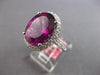 EXTRA LARGE 9.88CT DIAMOND & AAA RHODOLITE 18KT WHITE GOLD OVAL ENGAGEMENT RING