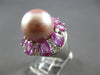 5.28CT DIAMOND & AAA PINK SAPPHIRE & PINK SOUTH SEA PEARL 18K WHITE GOLD 3D RING