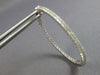 ESTATE LARGE 1.10CT DIAMOND 14KT WHITE GOLD 3D INSIDE OUT HOOP HANGING EARRINGS