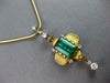 ANTIQUE LARGE 5.61CT DIAMOND & AAA TOURMALINE 18K 2 TONE GOLD 3D NECKLACE #27498