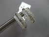 .95CT DIAMOND 18K WHITE GOLD ROUND & BAGUETTE 3 ROW HUGGIE HOOP HANGING EARRINGS