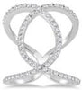 ESTATE LARGE .66CT DIAMOND 14KT WHITE GOLD CLASSIC INFINITY LOVE KNOT LOVE RING