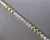 2.22CT DIAMOND 14KT 2 TONE GOLD ROUND PAST PRESENT FUTURE BEADED TENNIS BRACELET