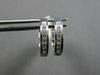 ESTATE .25CT DIAMOND 14KT WHITE GOLD CLASSIC ROUND HUGGIE HOOP HANGING EARRINGS