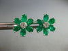 2.07CT DIAMOND & AAA EMERALD 18KT WHITE GOLD OVAL & ROUND FLOWER STUD EARRINGS